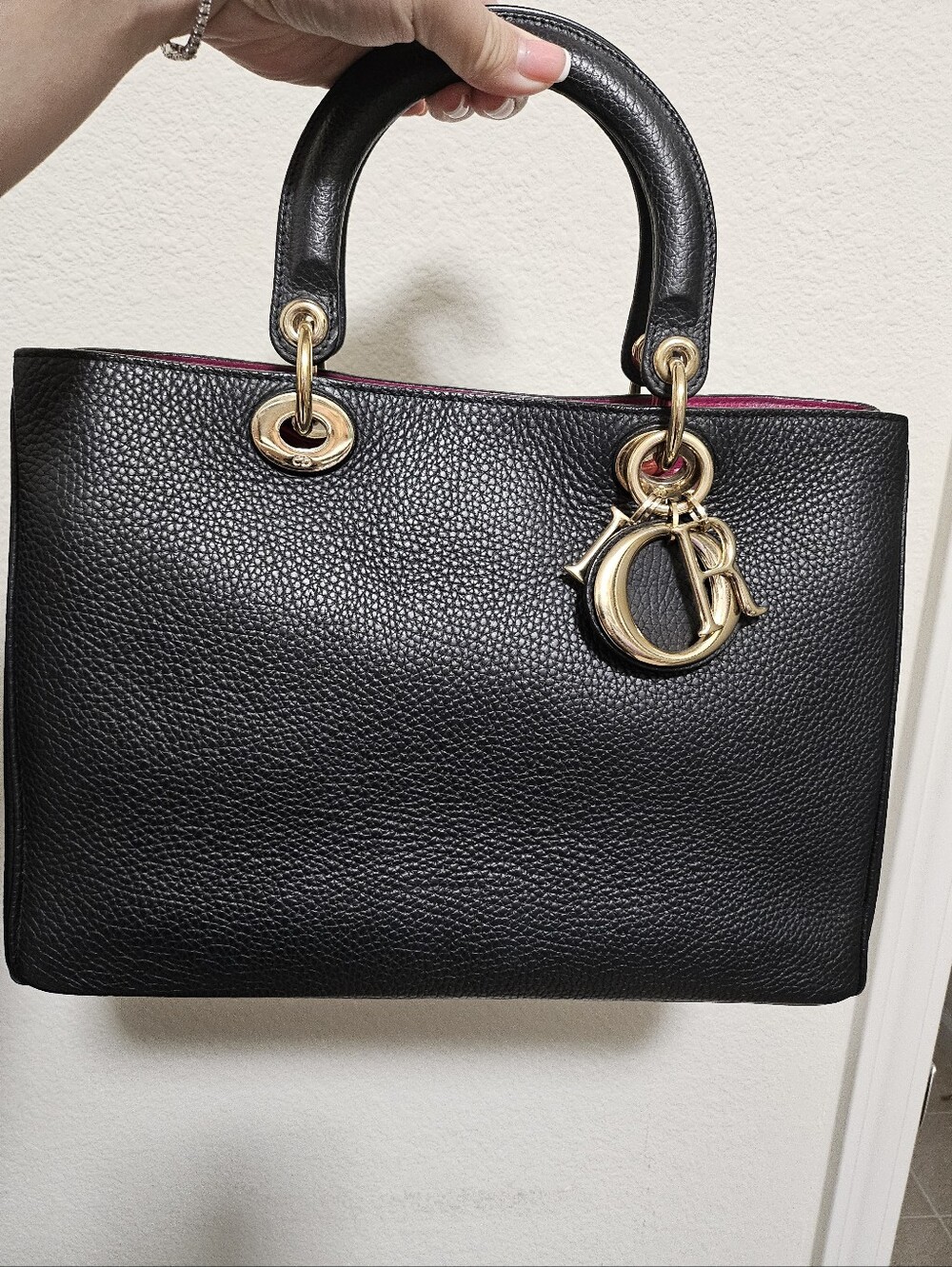 Dior Black Bullcalf Diorissimo Leather Tote with Gold Hardware